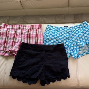 J. Crew Pink Plaid Cotton Blend Bermuda Shorts all size 4